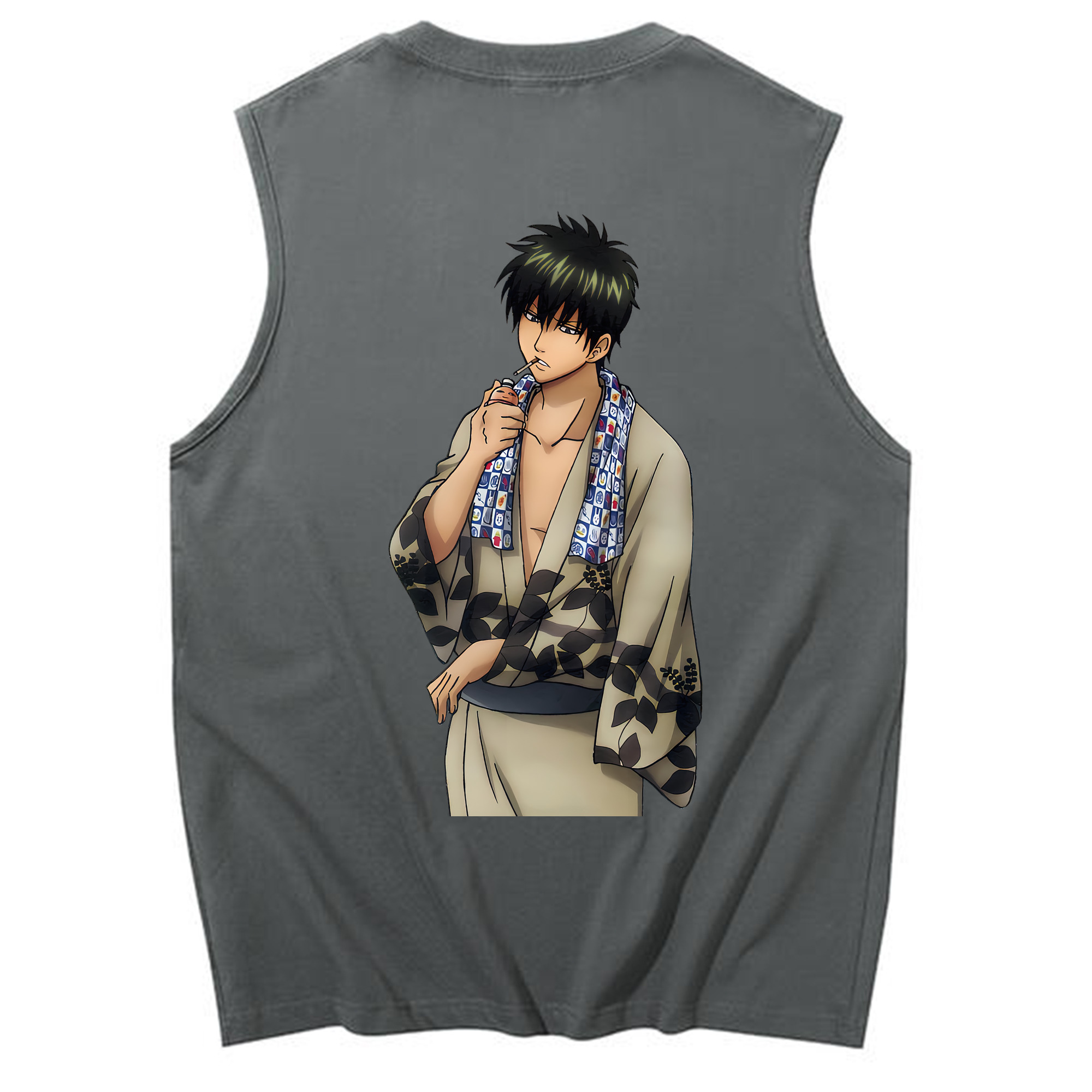 （画像用） ぎんたま 坂田銀時（さかたぎんとき） 神楽 志村新八（しむら しんぱち） GINTAMA Sakata Gintoki Kagura Shimura Shinpachi コットン100％タンクトップ（背面プリント）